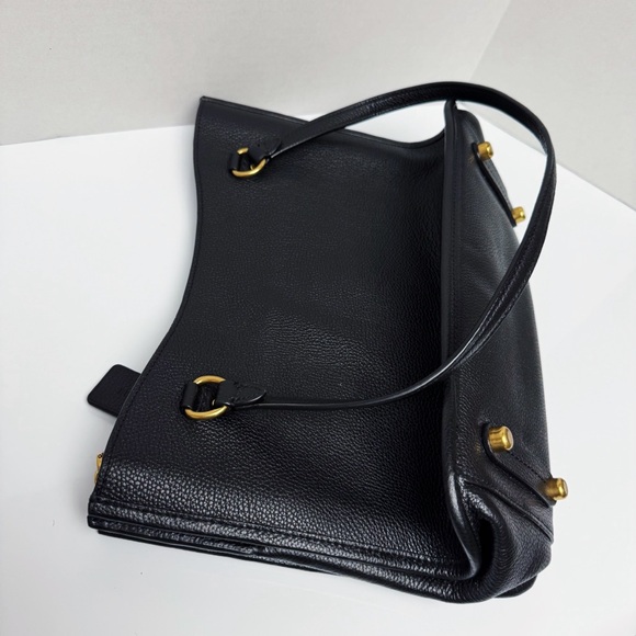 Coach - Tyler Carryall Black Leather Tote Bag - Picture 6 of 11